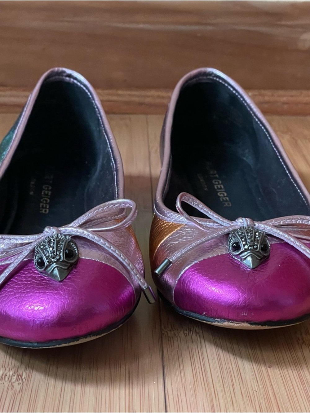 🌈 Kurt Geiger London Eagle Ballet Rainbow Multicolor Flats Sz US 6.5-7 EU 37🌈 - Picture 7 of 15